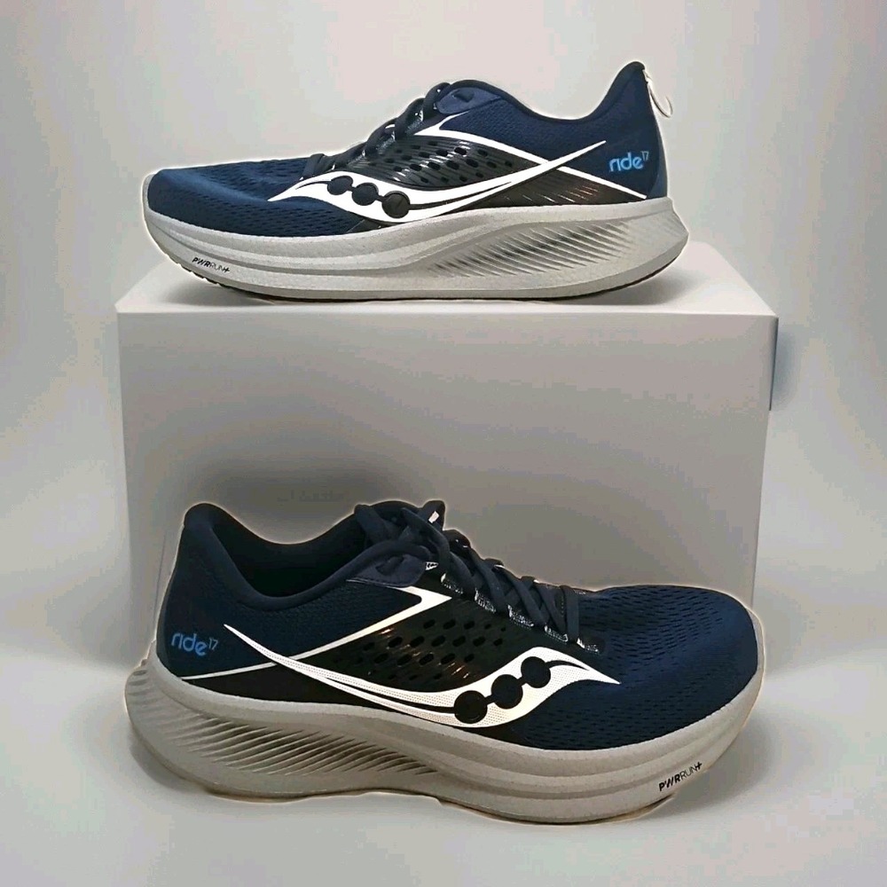 Saucony Ride 17 Running Shoes in Tide‎ Blue Silver Men's Size 11.5 Sneakers